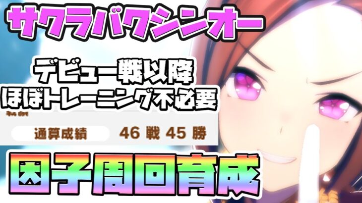 ウマ娘 サクラバクシンオー因子周回育成 トレーニングいらなくね レースに出るだけで育成可能 因子厳選 因子周回 ウマ娘 プリティーダービー実況動画まとめ