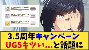 【ウマ娘】「 3.5周年キャンペーンUG5キツい…と話題に」に対する反応【反応集】